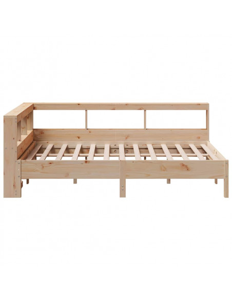 Letto Libreria senza Materasso 160x200 cm in Legno di Pino
