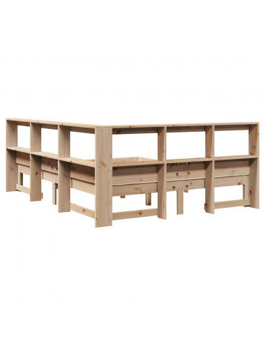 Letto Libreria senza Materasso 150x200 cm in Legno di Pino