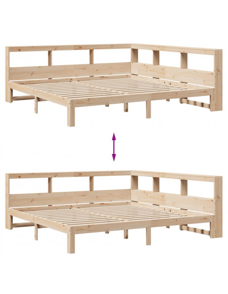 Letto Libreria senza Materasso 180x200 cm in Legno di Pino