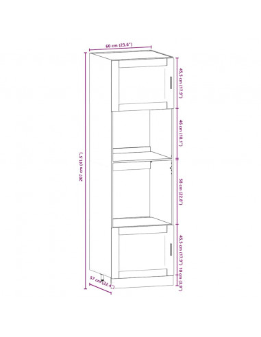 Set Mobili da Cucina 7 pz Kalmar Legno Vecchio in Truciolato