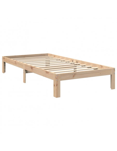 Giroletto con Libreria senza Materasso 75x190 cm in Legno Pino