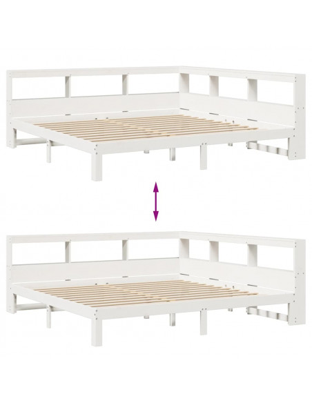 Giroletto con Libreria senza Materasso 180x200 cm in Legno Pino
