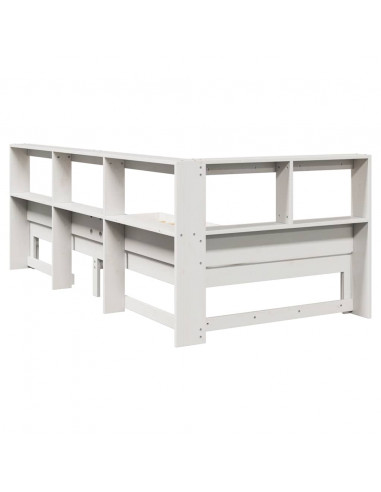 Letto con Libreria senza Materasso 75x190 cm in Legno Pino