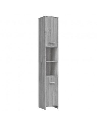 Set Mobili da Bagno 4 pz Grigio Sonoma in Legno Multistrato