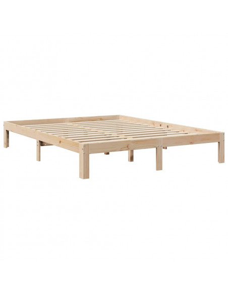 Letto Libreria senza Materasso 140x190 cm in Legno di Pino