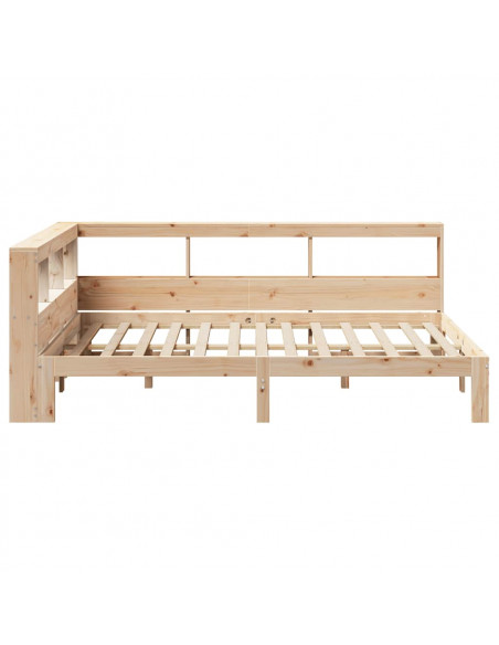 Letto Libreria senza Materasso 135x190 cm in Legno di Pino