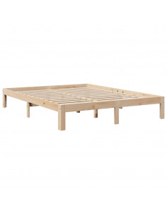 Letto Libreria senza Materasso 140x200 cm in Legno di Pino 2