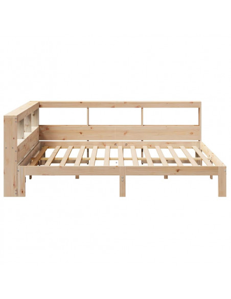 Letto Libreria senza Materasso 140x200 cm in Legno di Pino