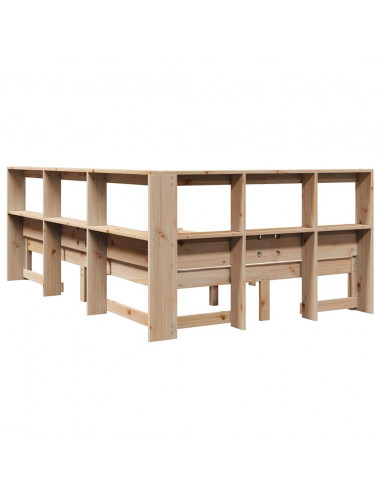 Letto Libreria senza Materasso 120x200cm Legno Massello di Pino