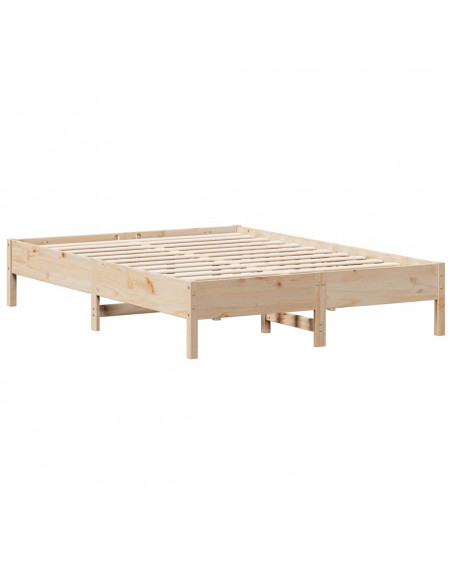 Letto Libreria senza Materasso 120x200cm Legno Massello di Pino