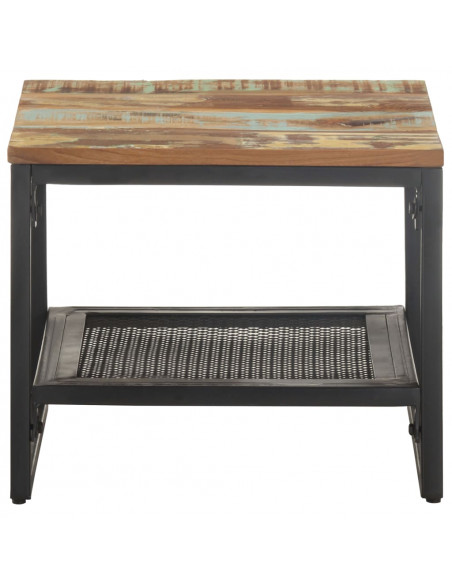 Tavolino Laterale 40x40x35 cm in Legno Massello di Recupero
