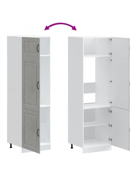 Armadio da Cucina Kalmar Grigio Cemento in Legno Multistrato