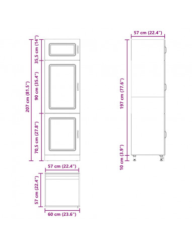 Armadio da Cucina Kalmar Bianco in Legno Multistrato