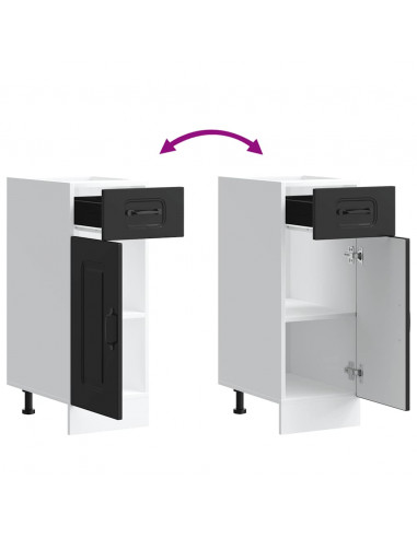 Base da Cucina Kalmar Nero in Legno Multistrato