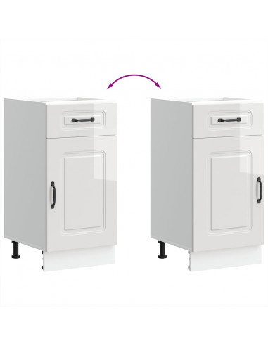 Base da Cucina Kalmar Bianco Lucido in Legno Multistrato