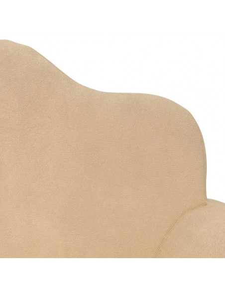 Divano per Bambini a 2 Posti Crema in Morbido Peluche