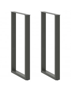 Gambe Tavolino Caffè a U 2 pz Antracite 60x(110-111) cm Acciaio