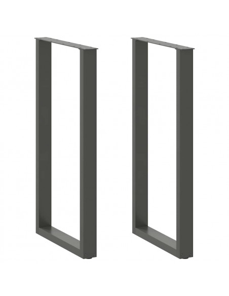 Gambe Tavolino Caffè a U 2 pz Antracite 60x(110-111) cm Acciaio