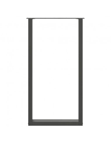 Gambe Tavolino Caffè a U 2 pz Antracite 60x(110-111) cm Acciaio