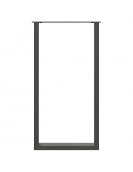 Gambe Tavolino Caffè a U 2 pz Antracite 60x(110-111) cm Acciaio