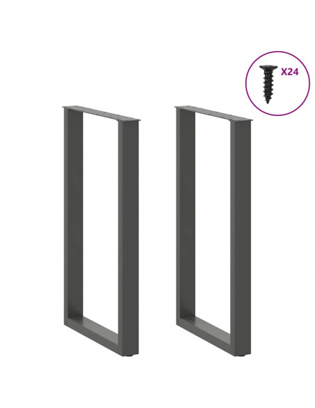 Gambe per tavolo da bar a forma di U 2 pz Antracite 60x(100-101) cm Acciaio