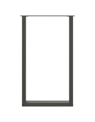 Gambe per tavolo da bar a forma di U 2 pz Antracite 60x(100-101) cm Acciaio