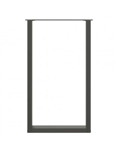 Gambe per tavolo da bar a forma di U 2 pz Antracite 60x(100-101) cm Acciaio