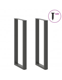Gambe per tavolo da bar a forma di U 2 pz Antracite 40x(110-111) cm Acciaio 2
