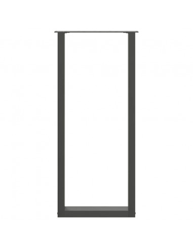 Gambe per tavolo da bar a forma di U 2 pz Antracite 40x(110-111) cm Acciaio