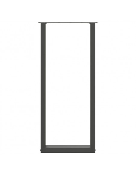 Gambe per tavolo da bar a forma di U 2 pz Antracite 40x(110-111) cm Acciaio