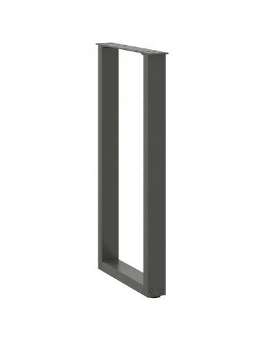 Gambe per tavolo consolle a forma di U 2 pz Antracite 38x(72-73) cm Acciaio