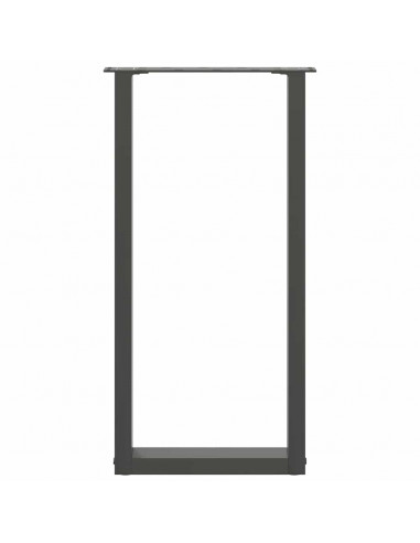 Gambe per tavolo consolle a forma di U 2 pz Antracite 38x(72-73) cm Acciaio