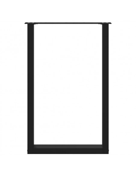 Gambe per tavolo da bar a forma di U 2 pz nere 60x(90-91) cm in acciaio