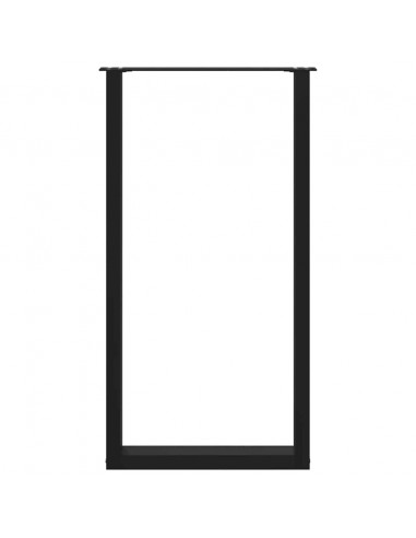 Gambe per tavolo da bar a forma di U 2 pz nere 60x(110-111) cm in acciaio
