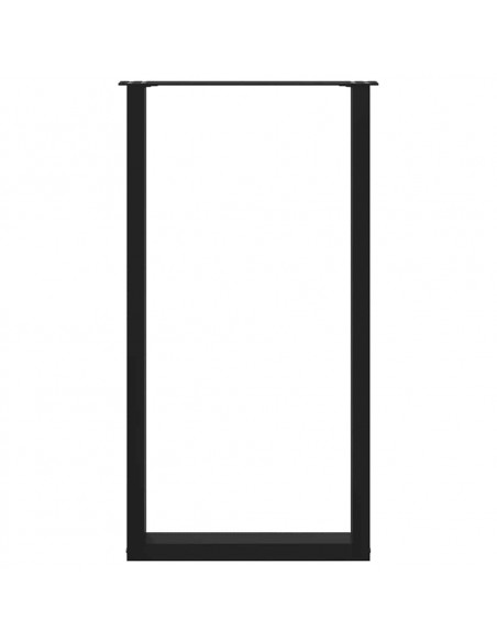 Gambe per tavolo da bar a forma di U 2 pz nere 60x(110-111) cm in acciaio