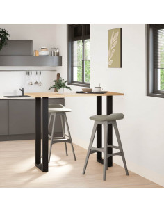 Gambe per tavolo da bar a forma di U 2 pz nere 50x(110-111) cm in acciaio 2