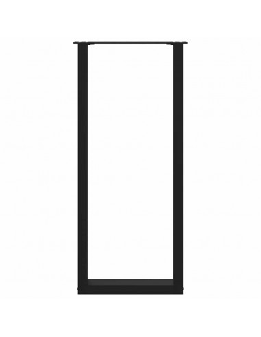 Gambe per tavolo da bar a forma di U 2 pz nere 50x(110-111) cm in acciaio