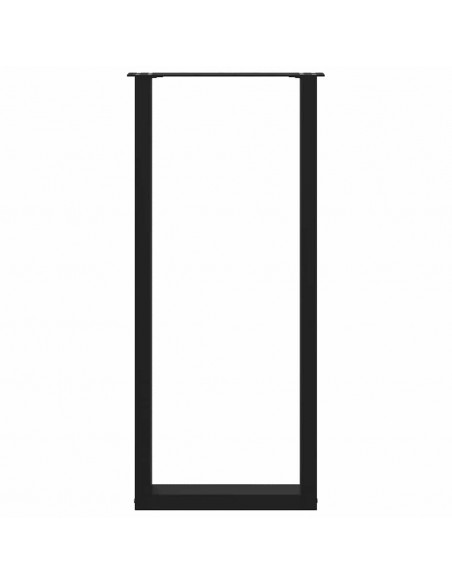 Gambe per tavolo da bar a forma di U 2 pz nere 50x(110-111) cm in acciaio