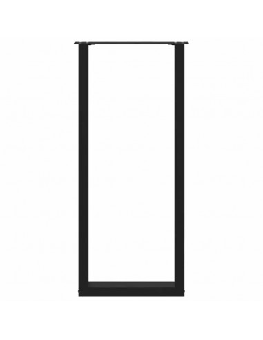 Gambe per tavolo da bar a forma di U 2 pz nere 40x(110-111) cm in acciaio