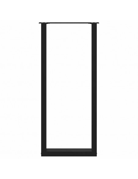 Gambe per tavolo da bar a forma di U 2 pz nere 40x(110-111) cm in acciaio