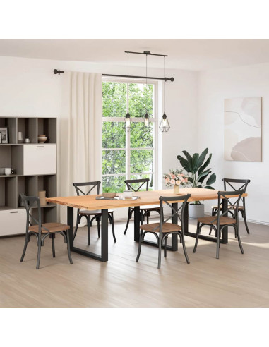 Gambe Tavolino da Caffè a U 2 pz Nero 100x(72-73) cm in Acciaio