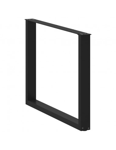 Gambe Tavolino da Caffè a U 2 pz Nero 100x(72-73) cm in Acciaio