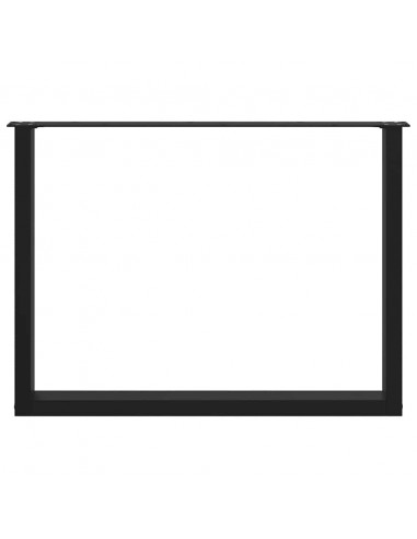 Gambe Tavolino da Caffè a U 2 pz Nero 100x(72-73) cm in Acciaio