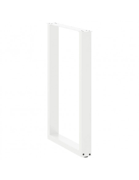 Gambe per tavolo da bar a forma di U 2 pz bianche 60x(90-91) cm in acciaio