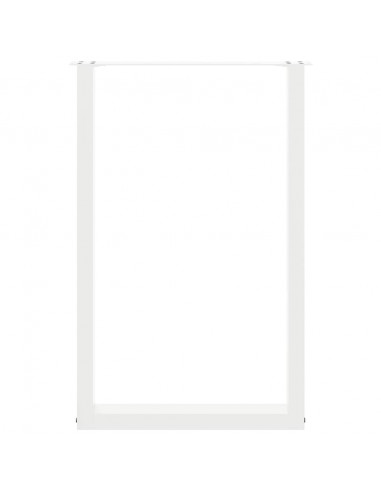 Gambe per tavolo da bar a forma di U 2 pz bianche 60x(90-91) cm in acciaio