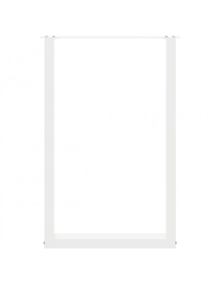 Gambe per tavolo da bar a forma di U 2 pz bianche 60x(90-91) cm in acciaio