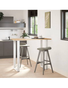 Gambe per tavolo da bar a forma di U 2 pz bianche 60x(110-111) cm in acciaio 2