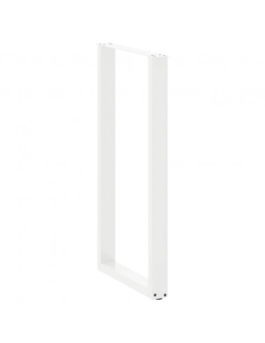 Gambe per tavolo da bar a forma di U 2 pz bianche 60x(110-111) cm in acciaio