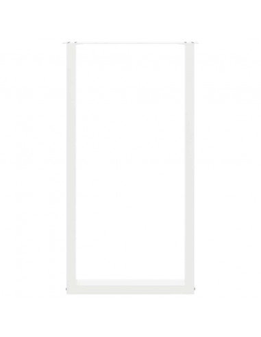 Gambe per tavolo da bar a forma di U 2 pz bianche 60x(110-111) cm in acciaio