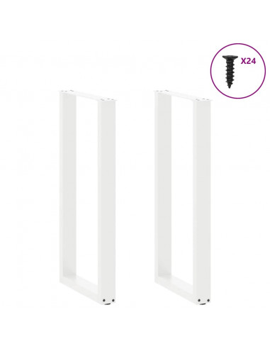 Gambe per tavolo da bar a forma di U 2 pz bianche 50x(100-101) cm in acciaio